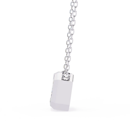 Beveled Emerald Diamond Pendant