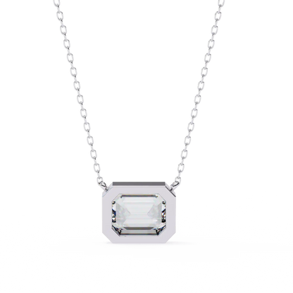 Beveled Emerald Diamond Pendant