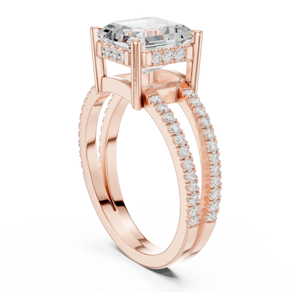 Asscher Duality Diamond Ring