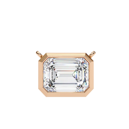 Beveled Emerald Diamond Pendant