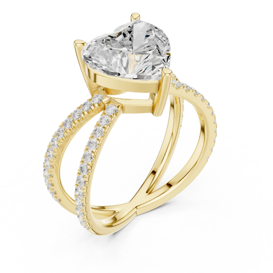 Open Heart Weave Diamond Ring
