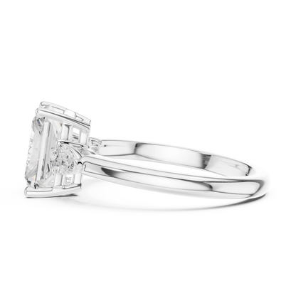Flanked Radiance Diamond Ring