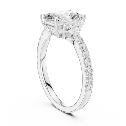 Trillion Crest Diamond Ring
