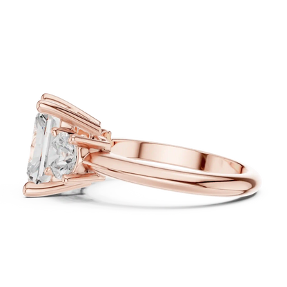 Three Sided Diamond Ring