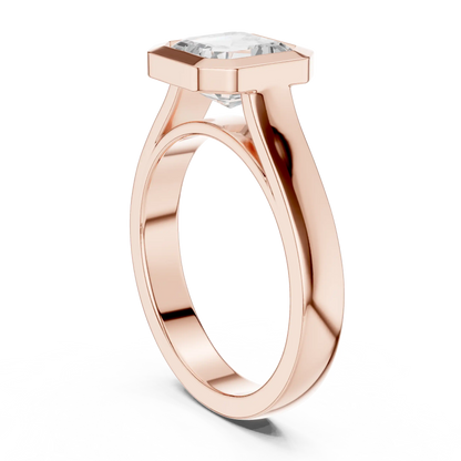 Bevel Edge Diamond Ring