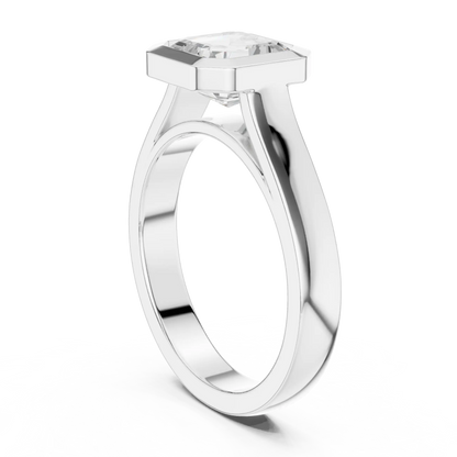 Bevel Edge Diamond Ring