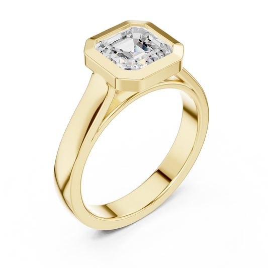 Bevel Edge Diamond Ring