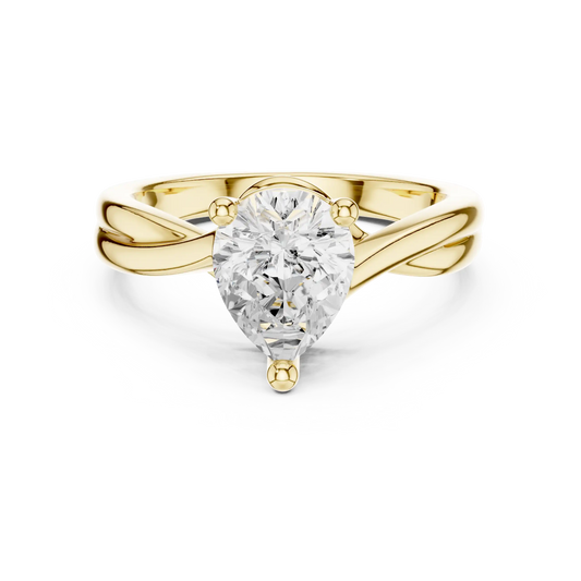Ribbon Pear Diamond Ring