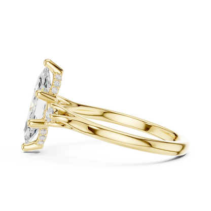 Beaded Point Diamond Ring