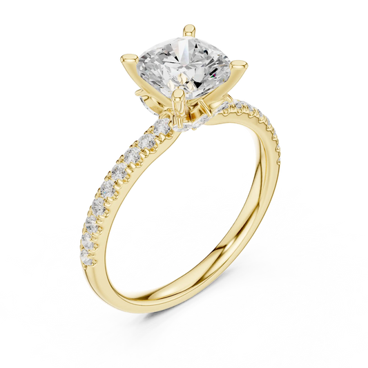 Quiet Cushion Diamond Ring