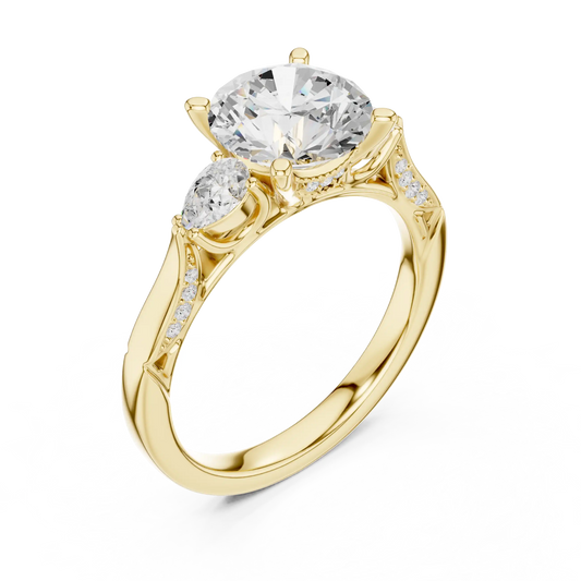 Pear Flank Diamond Ring