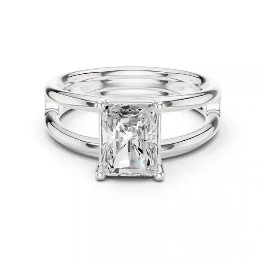 Double Rail Diamond Ring