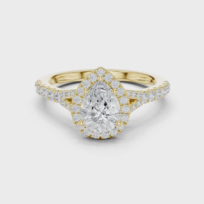 Teardrop Halo Ring