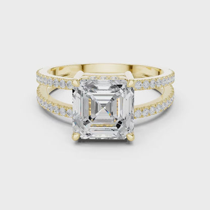 Asscher Duality Diamond Ring