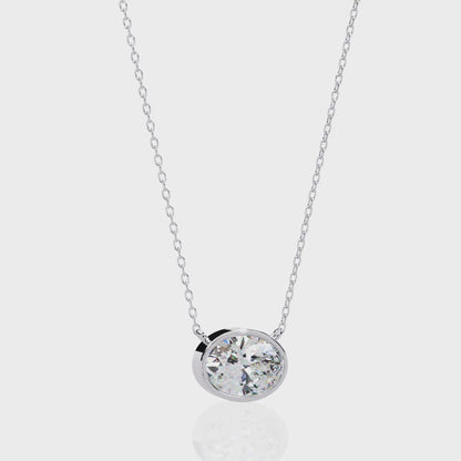 Solitaire Oval Diamond Pendant